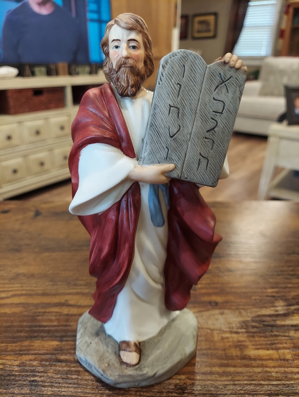 Vintage Homco  Religious Biblical Painted Moses With The Tablet Figurine #1464
